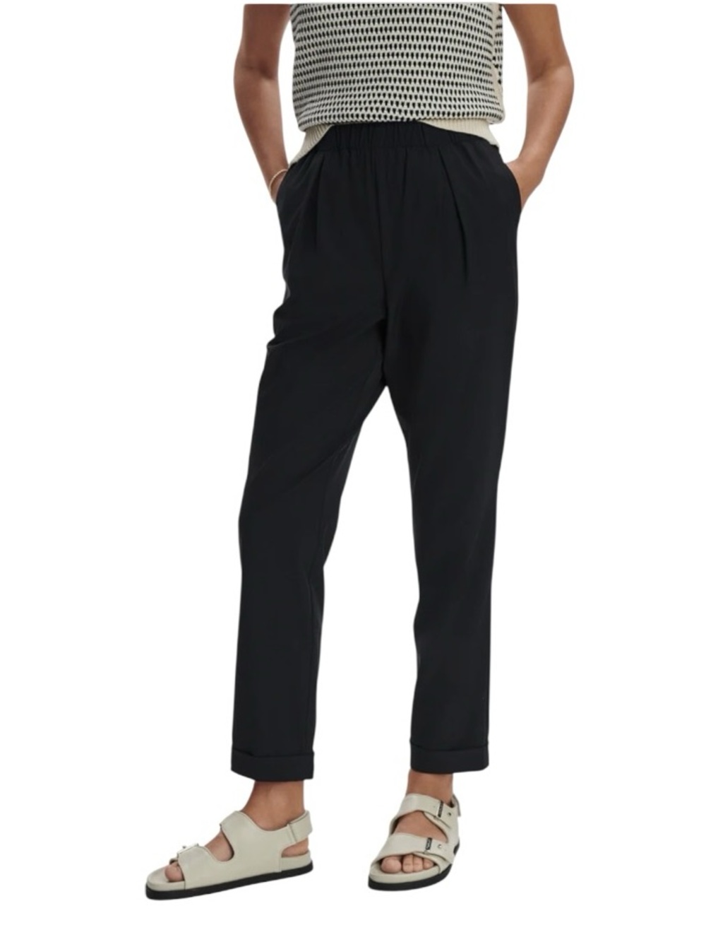 VARLEY Alana Slim Tapered Cuff Pant Black Size XL NEW
